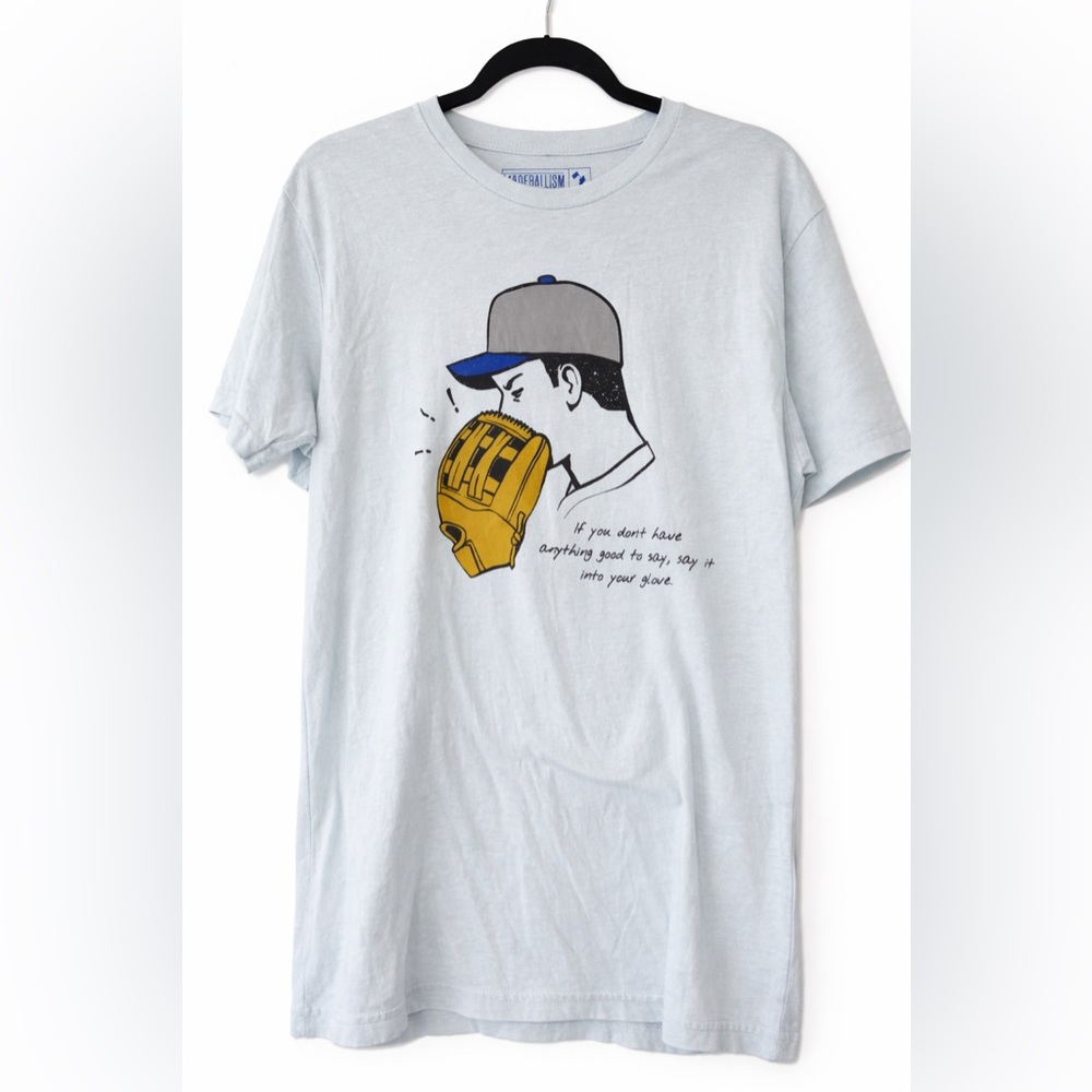 BASEBALLISM SAY IT INTO YOUR GLOVE GRAPHIC TEE LARGE